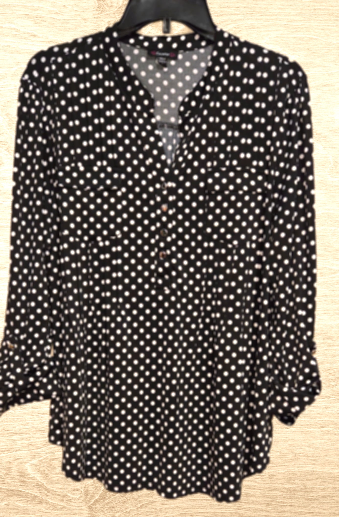 Women's Black and White Blouse Size - Large image 0
