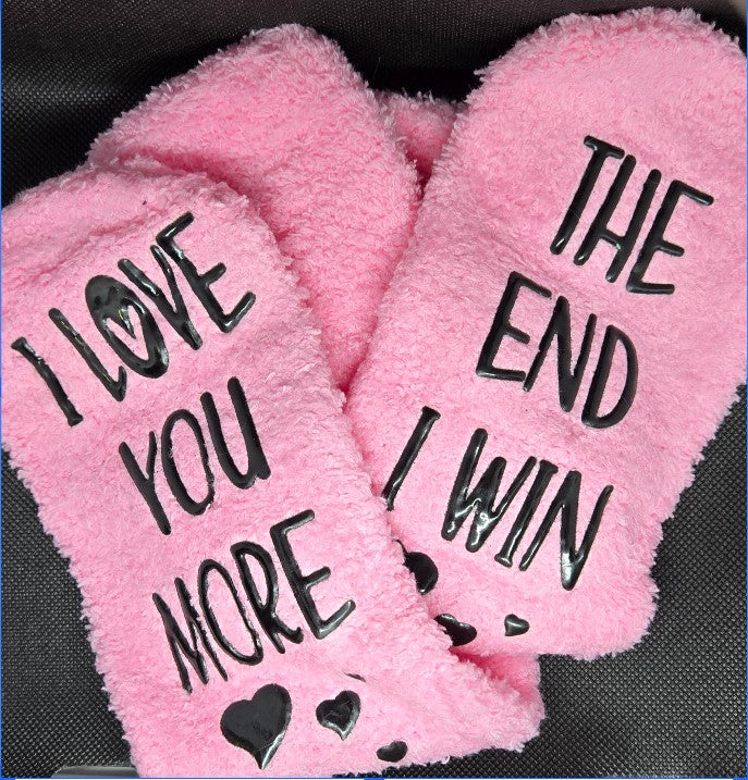 NWOT - I Love You More! Slipper Socks