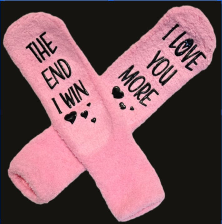 NWOT - I Love You More! Slipper Socks
