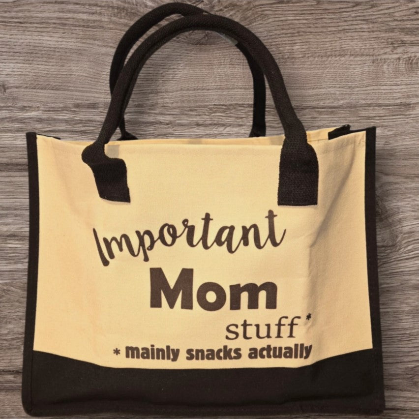 NWT- Important Mom Stuff Canvas Bag image 0